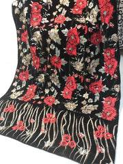 VELVET EMBROIDERED SHAWL BAREEZE