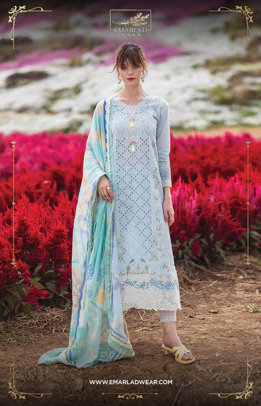 Mushq Green Chikankari Lawn Embroidery Collection