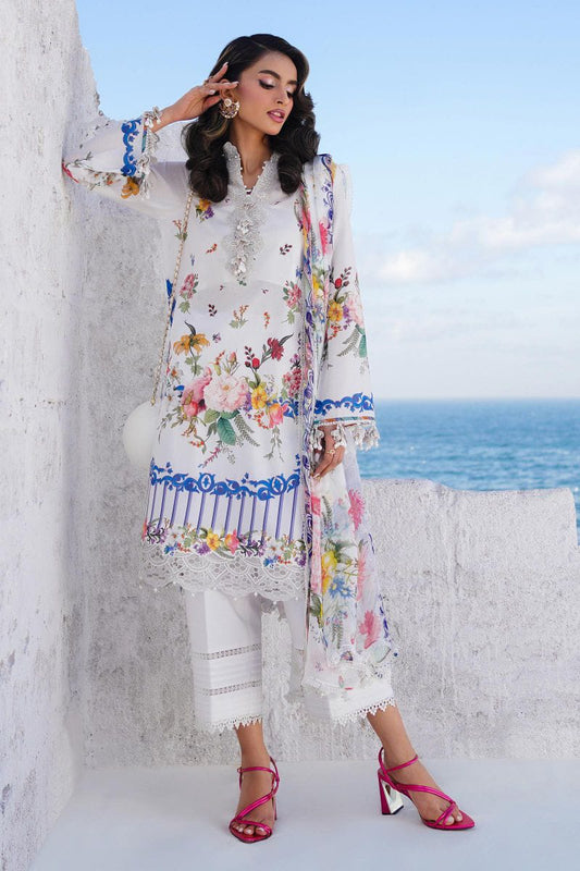 SS Muzlin White Pure Lawn Digital Embroidery Dress 3pc