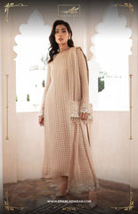 Barouqe Brown Formal Collection Stitched Chiffon Dress 3pc