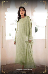 Baroque Light Green Formal Collection Stitched Chiffon Dress 3pc