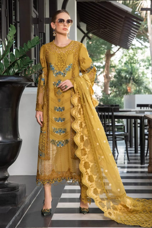 MARIA B MUSTARD CHIKANKARI LUXURY LAWN COLLECTION