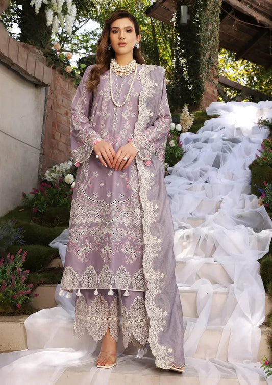 Elaf Purple Festive Chikankari Dress