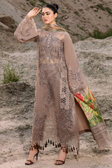 Bin Ilyas Brown Embroidery Luxury Lawn Collection 3pc