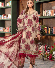 Maria B Maroon Front Emb New Arrival Lawn 3pc