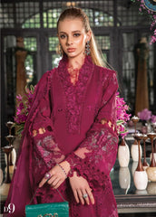 Maria B Magenta Chikankari Embroidery Dress 3pc