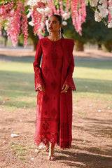 QALAMKAR RED EMBROIDERY CHIKANKARI COLLECTION