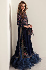 JAZMIN BLUE EMBROIDERED VELVET FORMAL COLLECTION