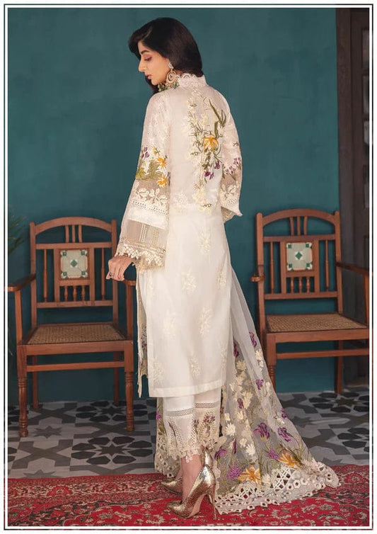 Elaf White Luxury Lawn Embroidery Collection 3pc