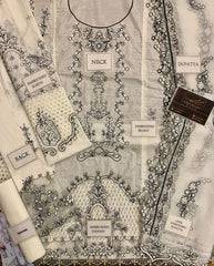 QALAMKAR WHITE LUXURY LAWN EMBROIDERY DRESS