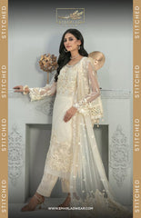 Designer Wear Formal Collection Chiffon Dress Hand Work 3pc Sami Stitched