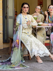 Mushq pista sunflower Chikankari Luxury Collection