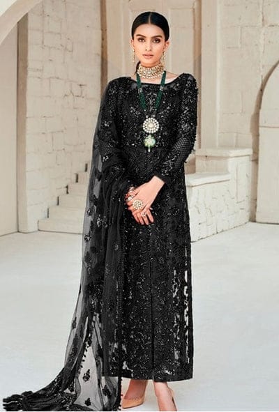 Maryam Hussain Black Formal Wear Net dress Formal Collection
