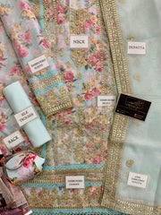 Tawakal | Aqua green with purse 👜  - Digital Printed Silk Inner