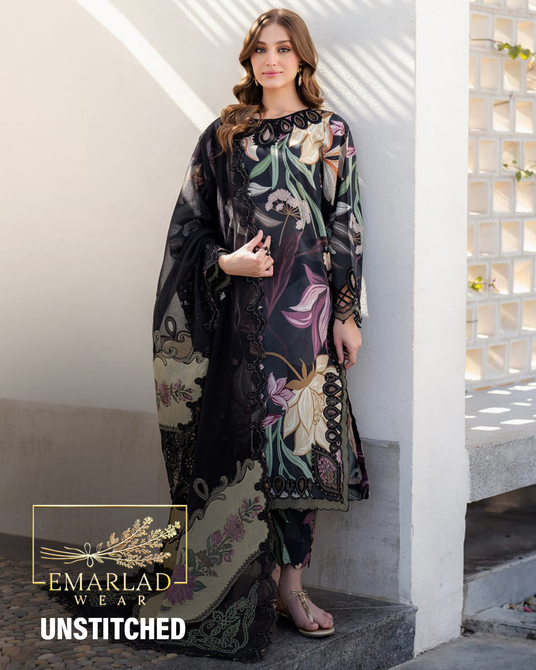 Baroque | Black Multi(DW) - Luxury Lawn Collection 2025