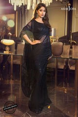 A.J SAREE CHIFFON COLLECTION COLOR BLACK