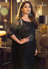 A.J SAREE CHIFFON COLLECTION COLOR BLACK