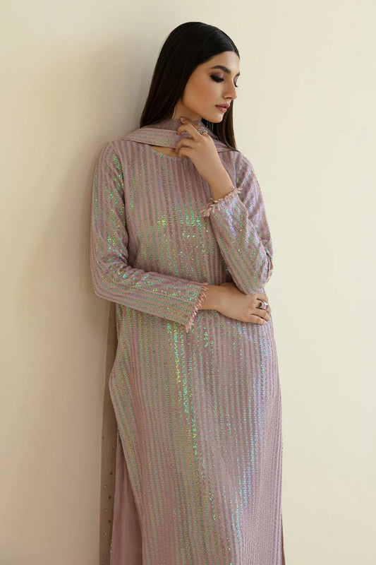 EMBROIDERED NET Pink Sequence UF-384