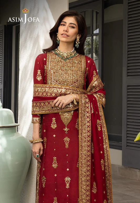 AJJH-02 EMBROIDERED RAW SILK