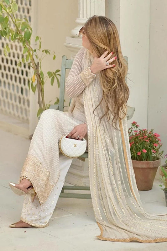 Erum Khan Chiffon Embroidered 3 Pc Unstitched Formal Collection