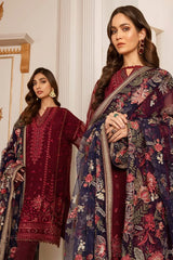 Embroidered 3PC Unstitched Chiffon Dress