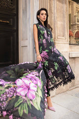 Maria b black grape 3 Piece Unstitched Printed Lawn Suit