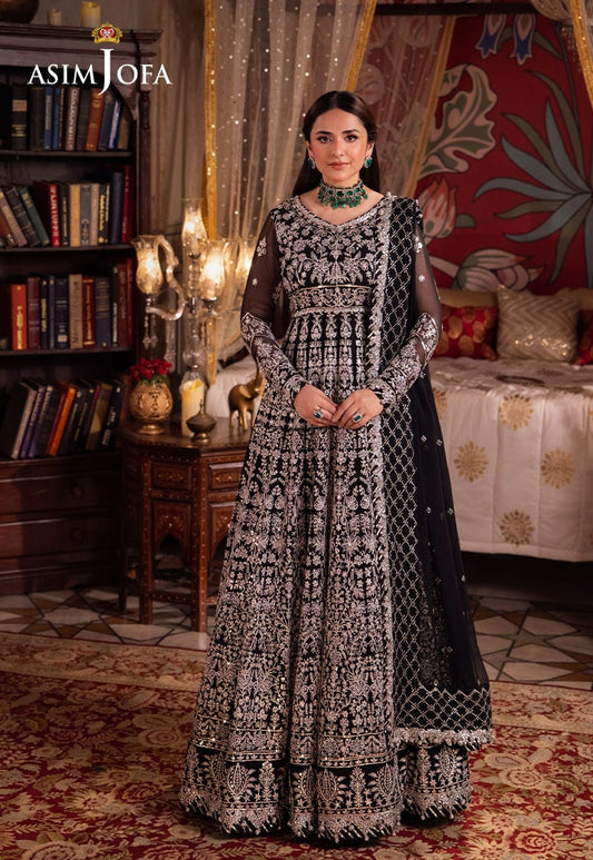 Asim Jofa Black Maxi Chiffon Collection