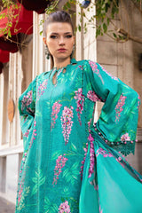 Maria B Aqua Green lawn Chiffon Dupatta