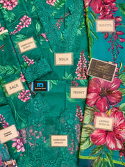 Maria B Aqua Green lawn Chiffon Dupatta