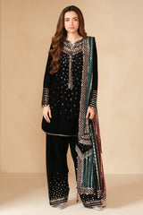 Baroque Black Velvet Tie And Dye Dupatta Micro 9000