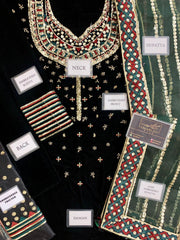 Baroque Black Velvet Tie And Dye Dupatta Micro 9000
