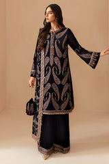Jazmin | Embroidered Velvet Formal NAVY BLUE - Micro 9000 - Navy Blue