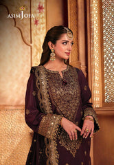 Asim Jofa | Maroon Chiffon