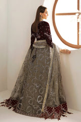 Alizey | Skin Mehroon Maxi BH - Velvet Body with Net