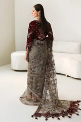 Alizey | Skin Mehroon Maxi BH - Velvet Body with Net