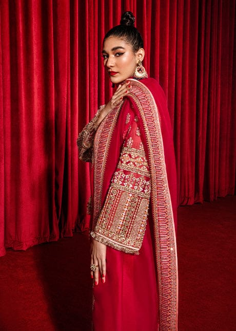 Hussain Rehar | Aimer - With Bridal Embroided Bag 👛 red