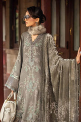 Maria B | 3 Piece Unstitched Embroidered Lawn Suit - Grey D9