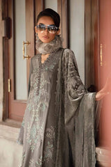 Maria B | 3 Piece Unstitched Embroidered Lawn Suit - Grey D9