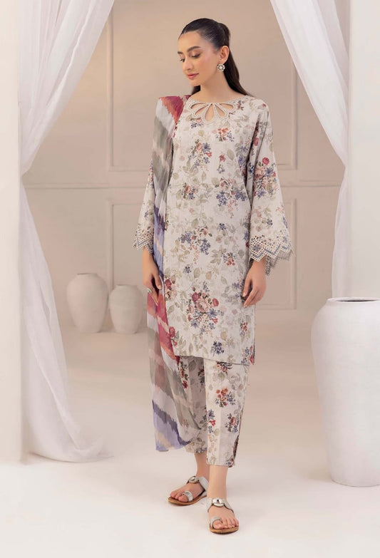 Baroque | Skin - Chikankari Lawn with Chiffon Dupatta