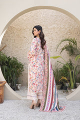 Firdous | White Multi - Digital Lawn Collection
