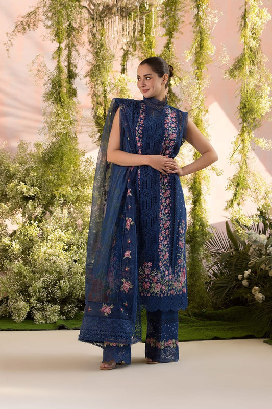 Sobia Nazir | Dark Blue - Cotton Chickenkari Collection