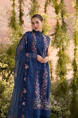 Sobia Nazir | Dark Blue - Cotton Chickenkari Collection