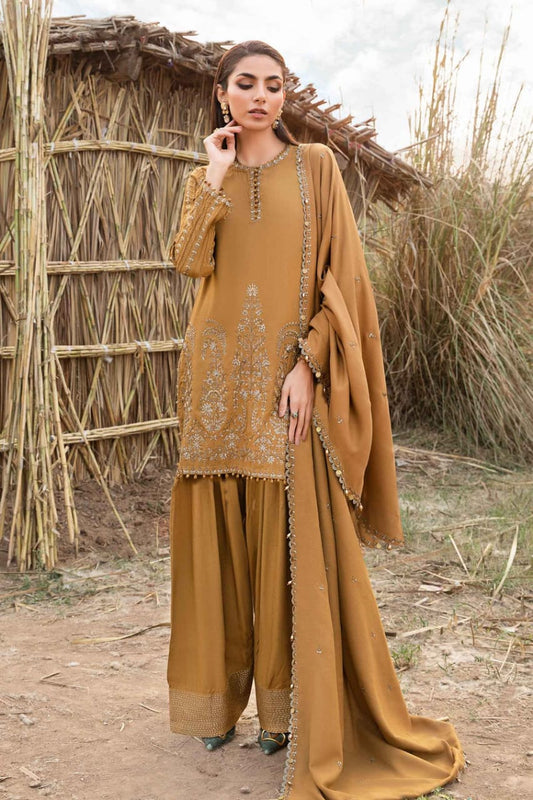 Maria B MPT-2403-A |  Mustard - Lawn Eid Collection