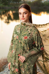 Maria B MPT-2508-B | Garden Green - Chikankari Printed Lawn Eid Collection