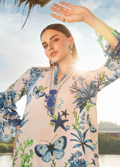 Maria B MPT-2510-B | White & Blue Butterfly - Lawn Eid Collection