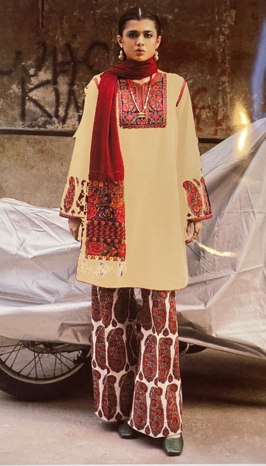 Jugnu | Skin Cream - Lawn Collection 2025