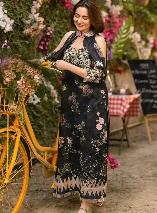 Asifa & Nabeel | Black - Lawn Collection