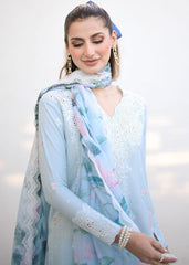 Zaib By Nimsay NEL-24604 ZAHRA |Sky blue - Summer Cotton Chikankari Collection