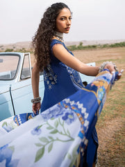 Bin Ilyas | Navy blue - Summer Cotton Chikankari Collection