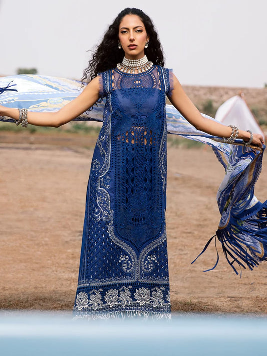 Bin Ilyas | Navy blue - Summer Cotton Chikankari Collection